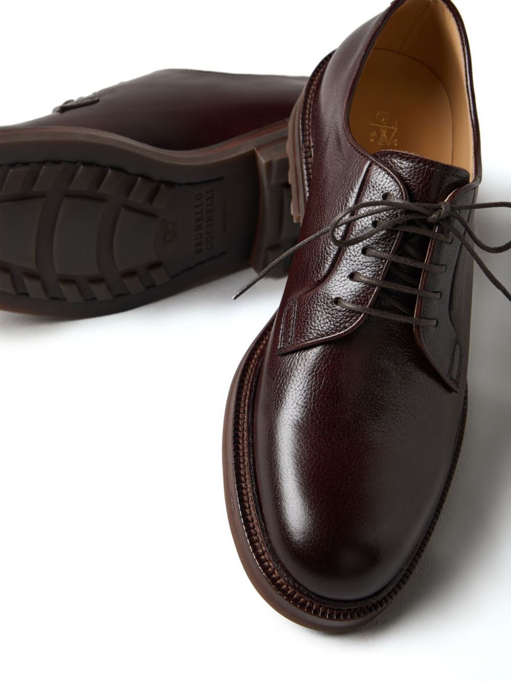 Brunello Cucinelli calfskin derby Brown