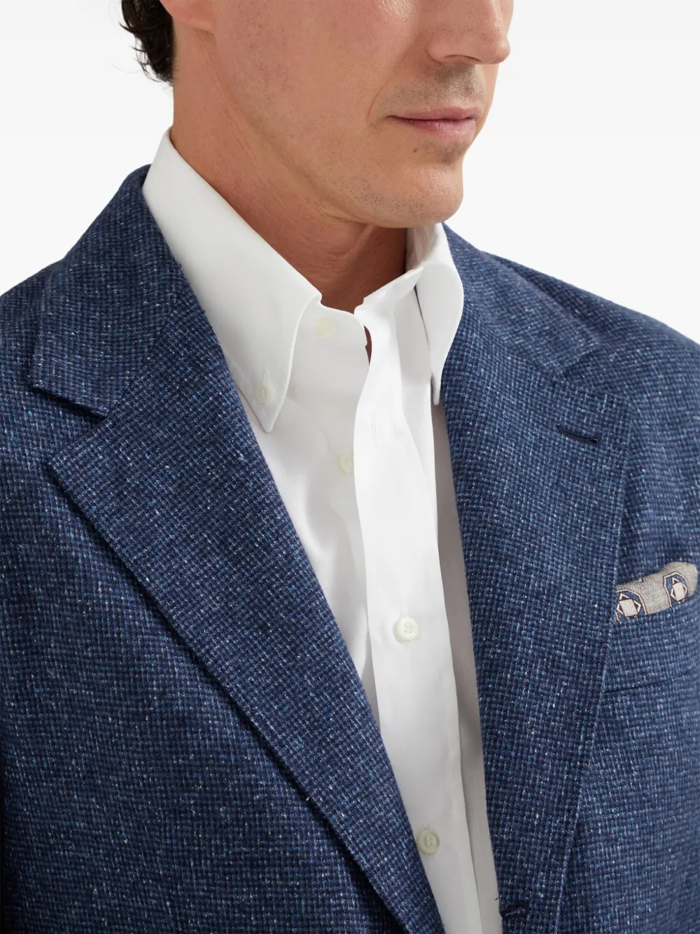 Brunello Cucinelli Blazer met klepzak en knopen Blauw