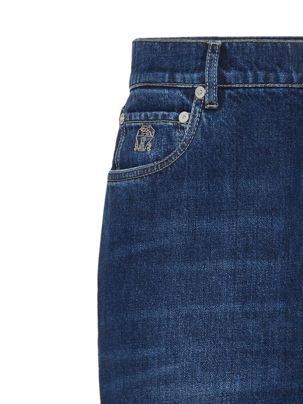 Brunello Cucinelli logo-stitched tapered jeans Men