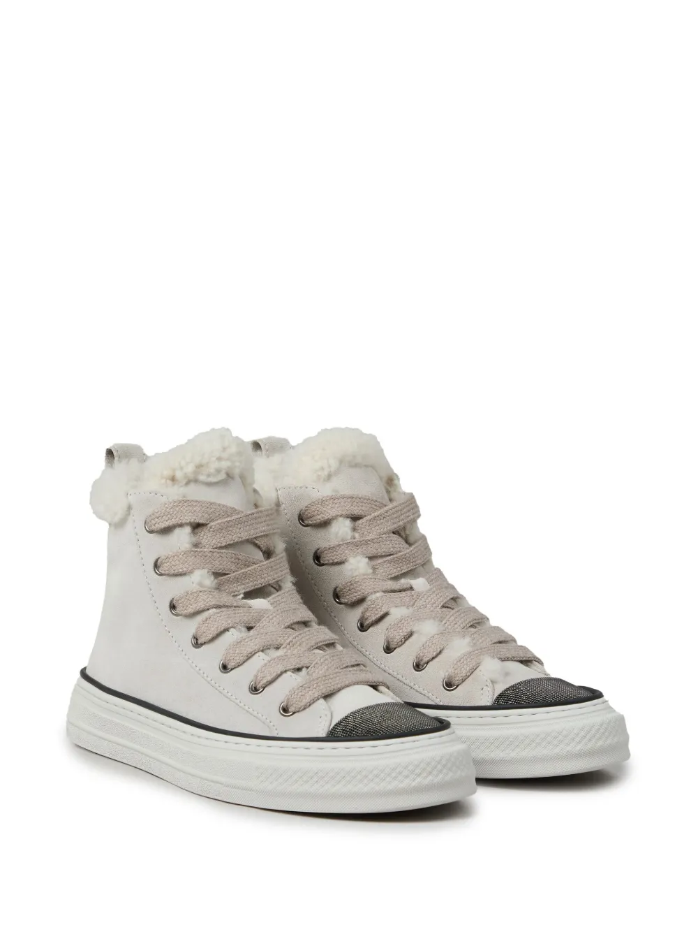 Brunello Cucinelli panelled lace-up sneakers | Trainers | Image 2