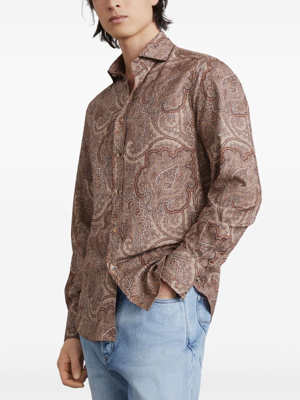 Brunello Cucinelli Overhemd met patroon - Bruin