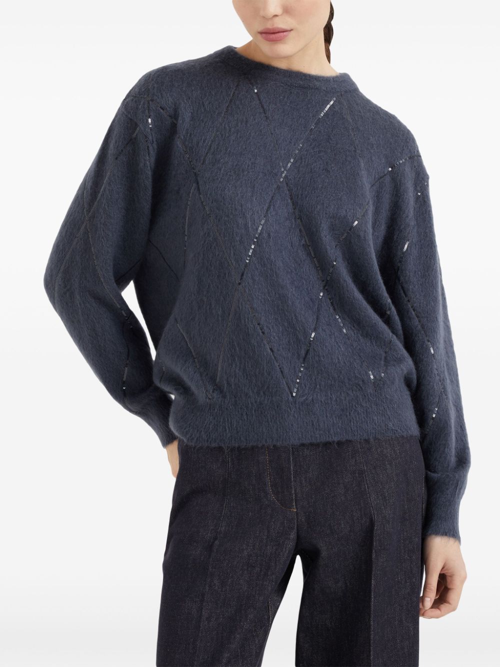 Brunello Cucinelli sequin-embellished knitted jumper Women