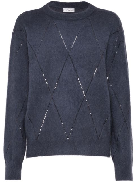 Brunello Cucinelli sequin-embellished knitted jumper Women