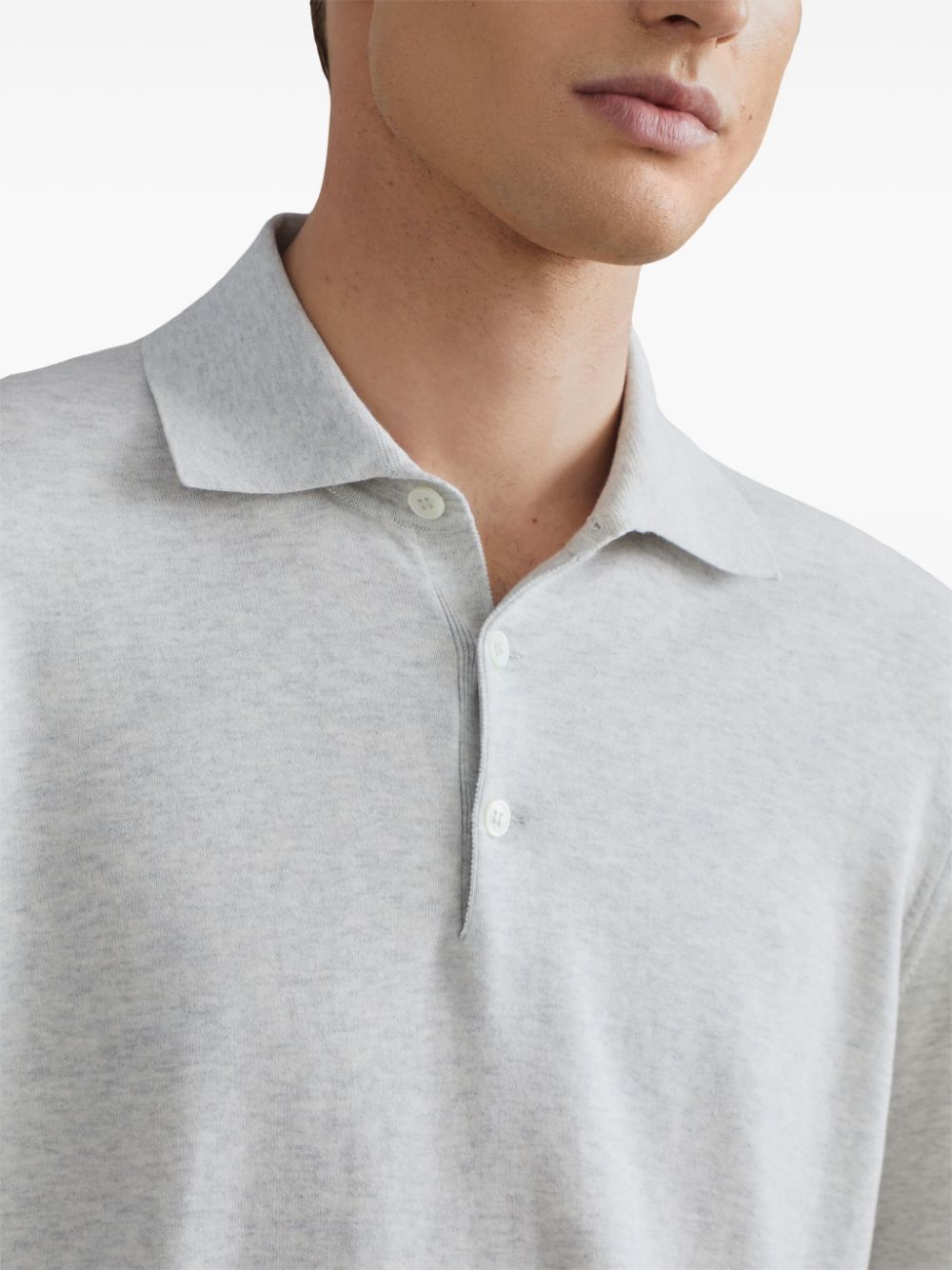 Shop Brunello Cucinelli Cotton Polo Shirt In Grey