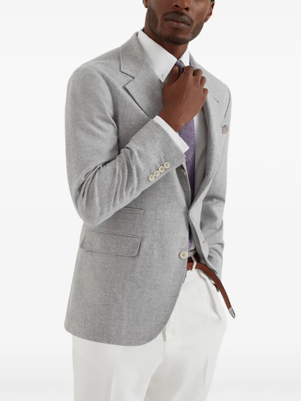 Brunello Cucinelli single-breasted Blazer | Grey | FARFETCH