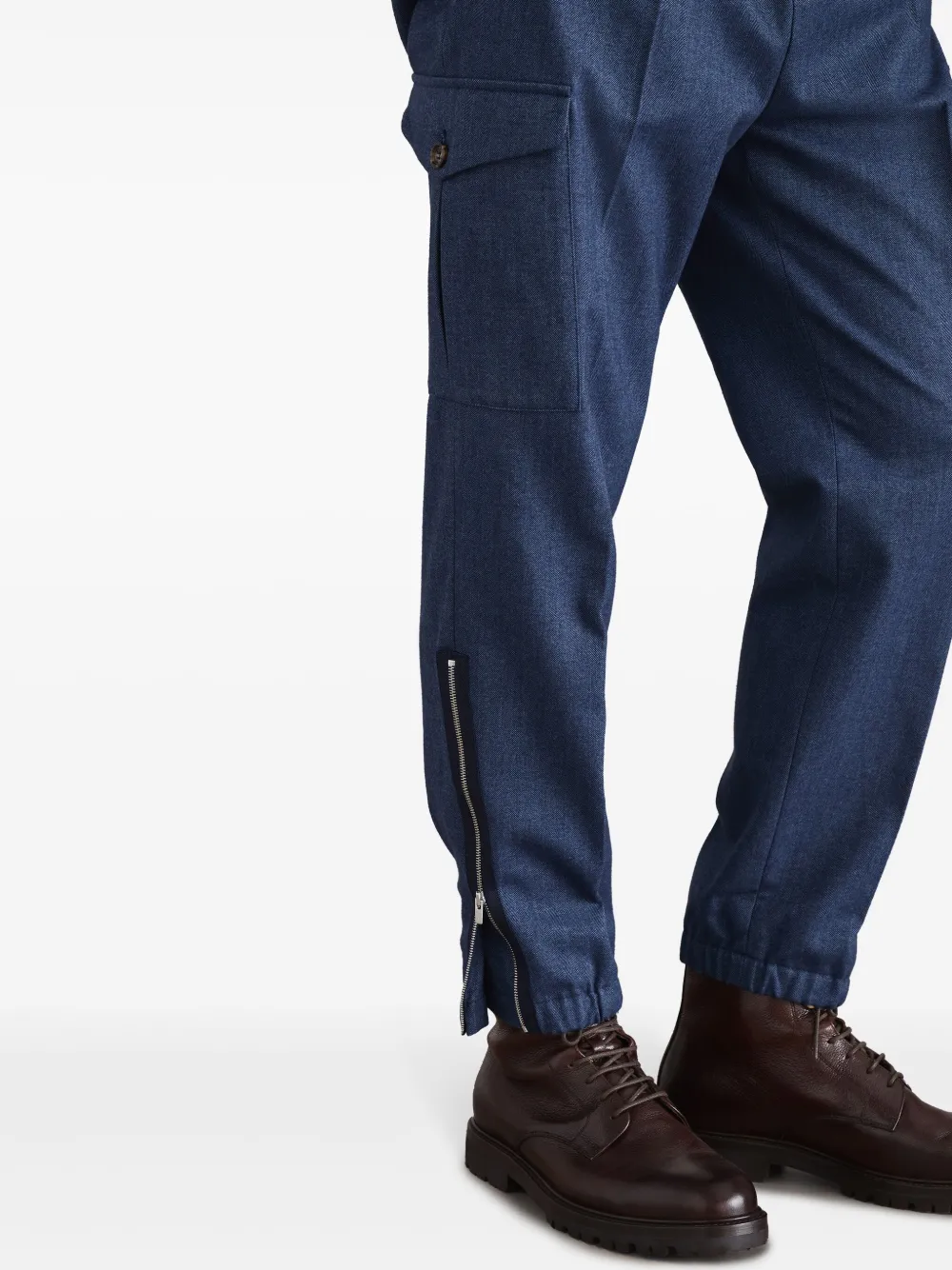 Brunello Cucinelli Broek met toelopende pijpen Blauw