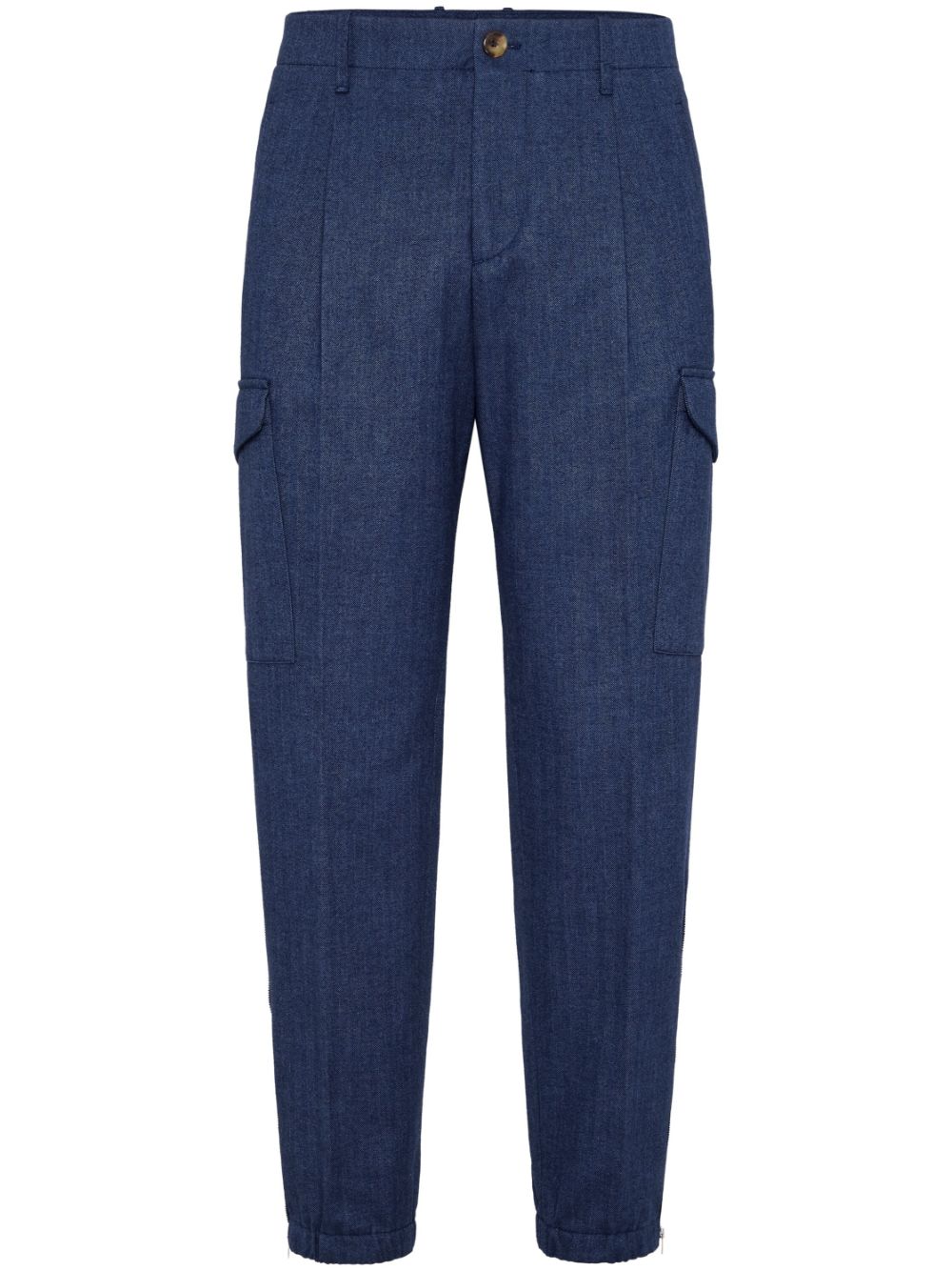 Brunello Cucinelli tapered-leg trousers - Blue