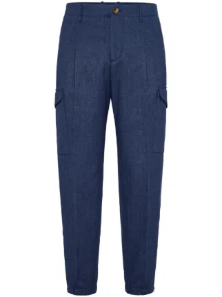Brunello Cucinelli テーパードパンツ | ブルー | FARFETCH JP