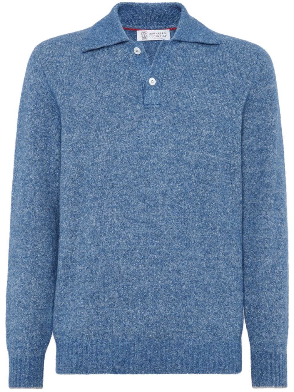 Brunello Cucinelli Knit Polo Shirt In Blue