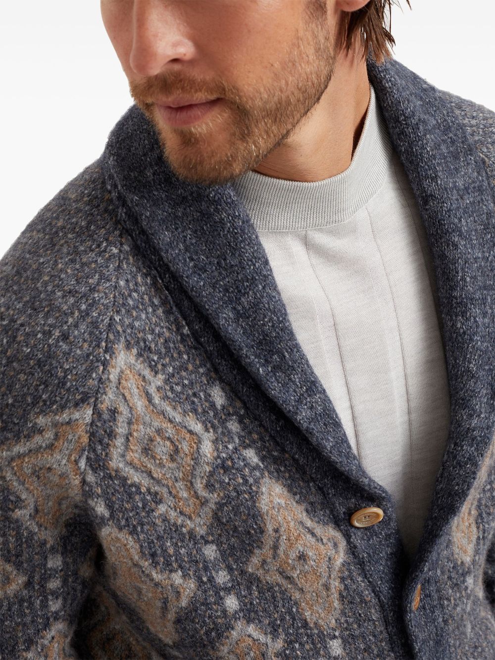 Brunello Cucinelli intarsia-knit cardigan Men