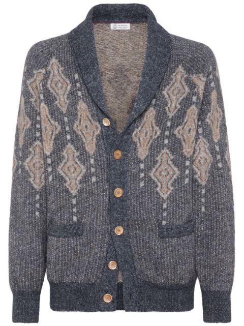 Brunello Cucinelli intarsia-knit cardigan Men