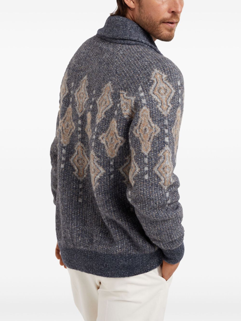 Brunello Cucinelli intarsia-knit cardigan Men