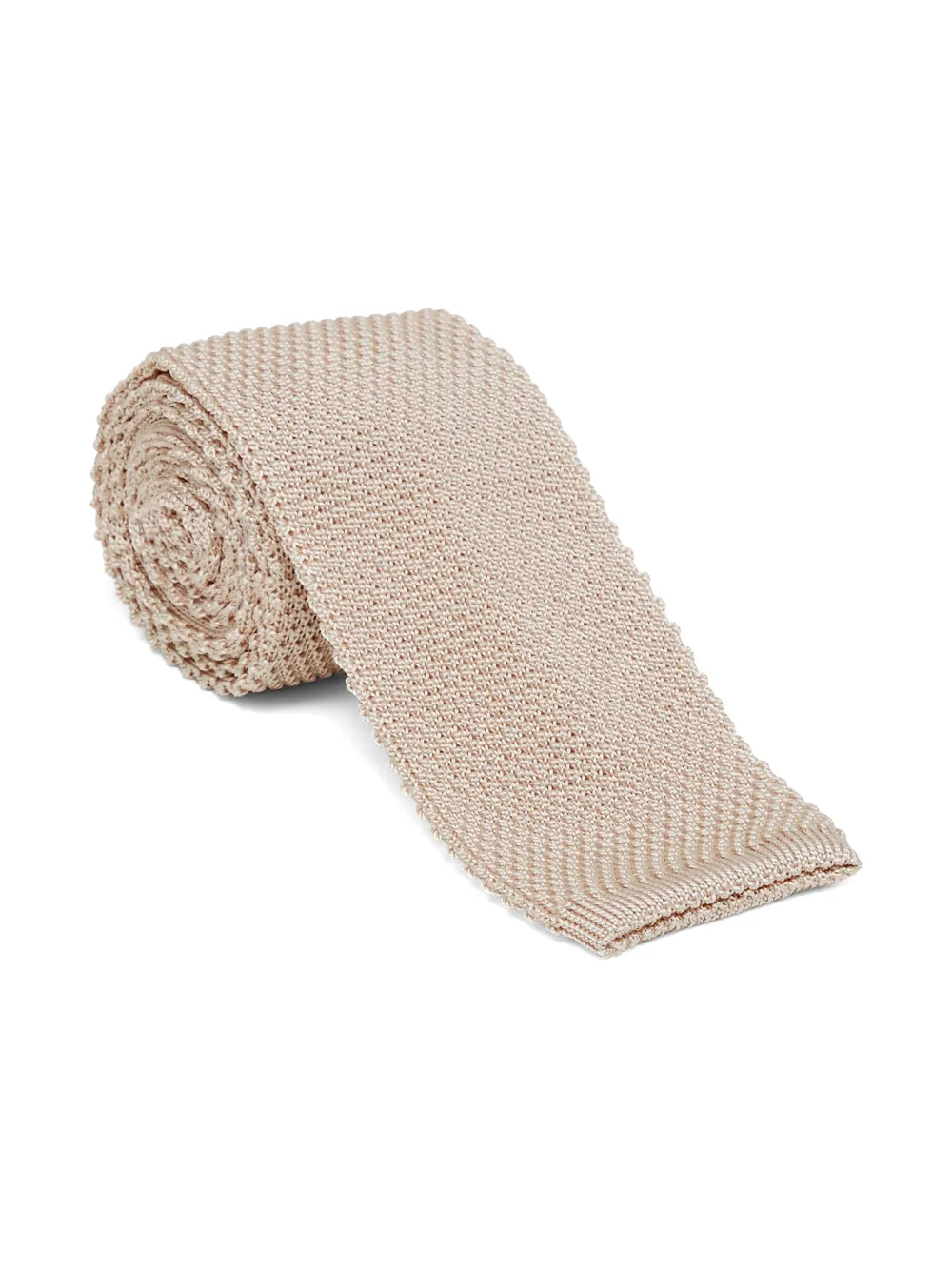 brunellocucinelli Brunello Cucinelli Zijden gebreide stropdas - Beige