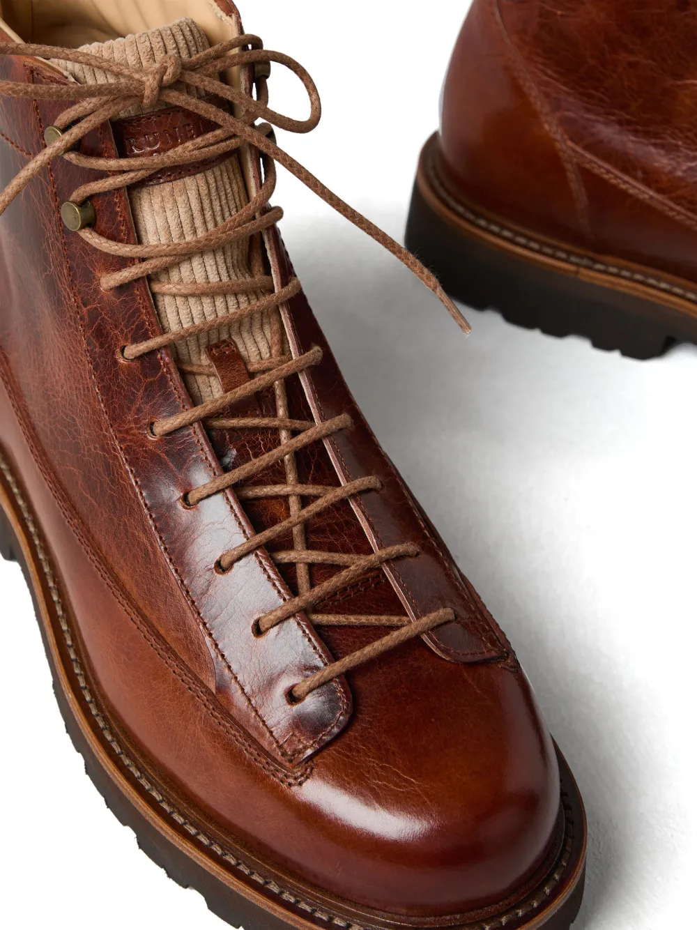 Brunello Cucinelli Leren veterlaarzen Bruin