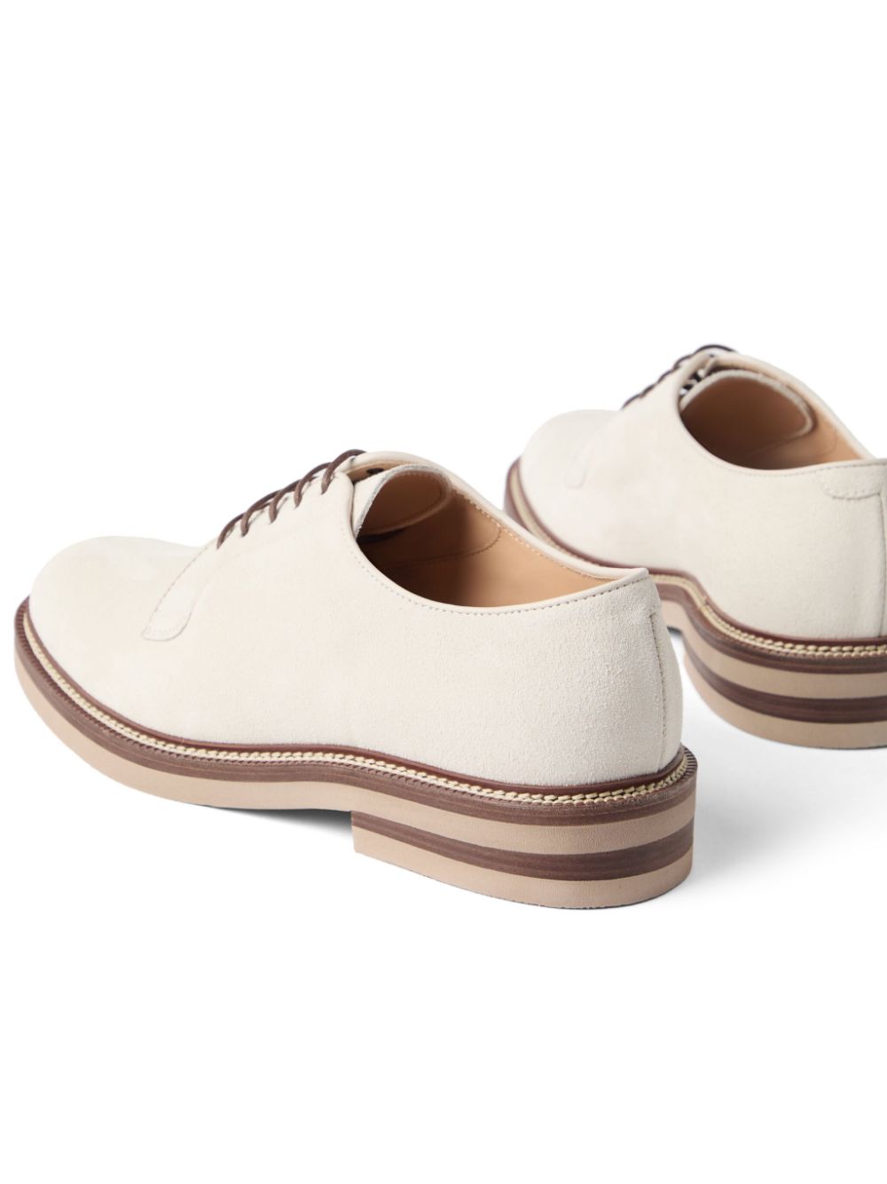 Brunello Cucinelli Suède derby schoenen Beige