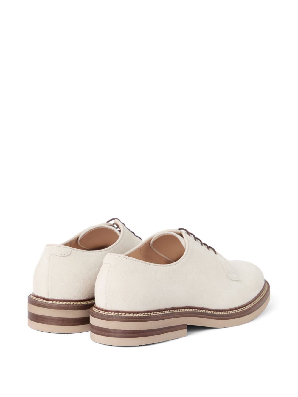 Brunello Cucinelli Suède derby schoenen Beige