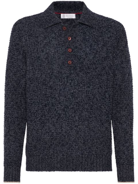 Brunello Cucinelli polo-collar long-sleeved jumper Men