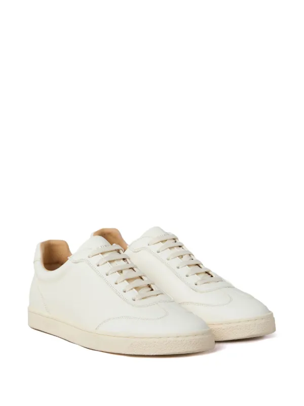 Brunello Cucinelli logo-print Leather Sneakers | White