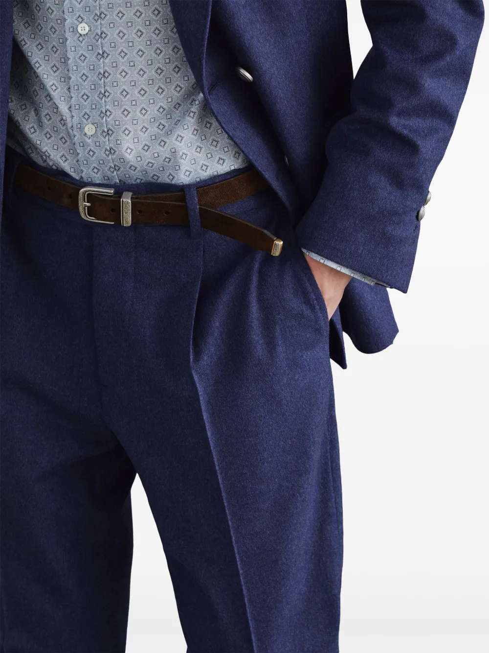 Brunello Cucinelli Wollen-kasjmier pantalon Blauw