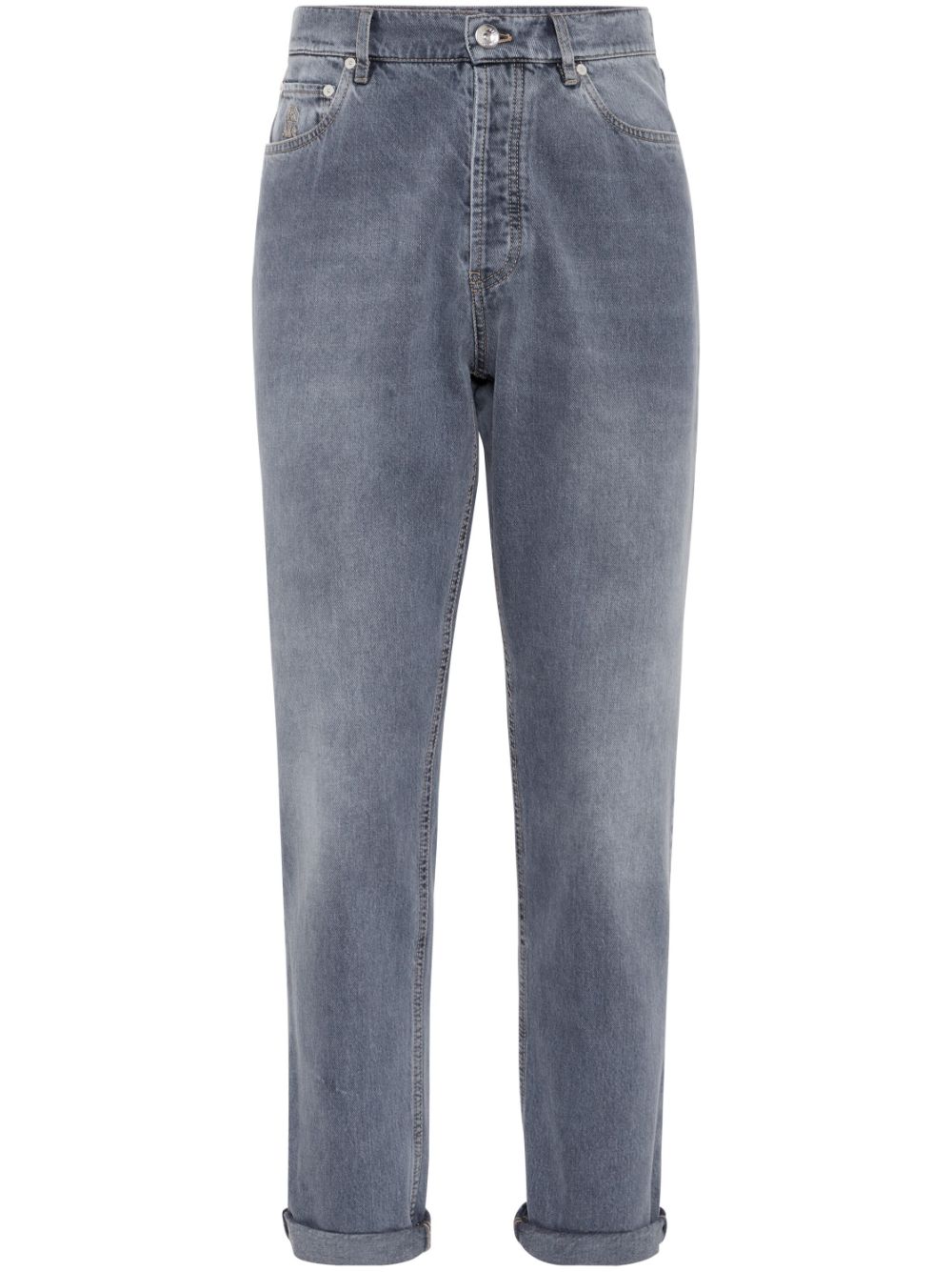 Brunello Cucinelli Turn-up hem jeans - Grigio