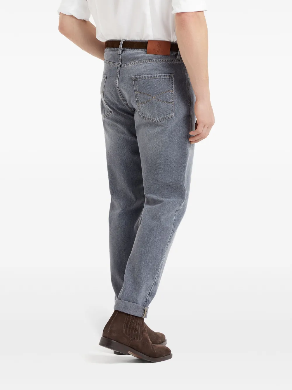 Brunello Cucinelli Jeans met omgeslagen zoom Grijs