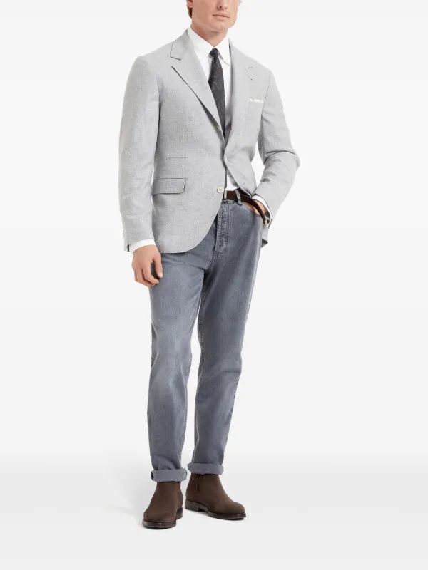 Brunello Cucinelli ロールアップヘム ジーンズ | グレー Brunello Cucinelli ロールアップヘム ジーンズ | グレー