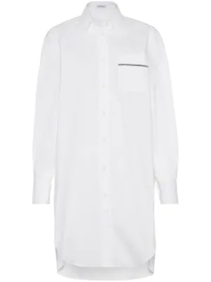 Brunello Cucinelli long-sleeved Poplin Shirt | White | FARFETCH SG