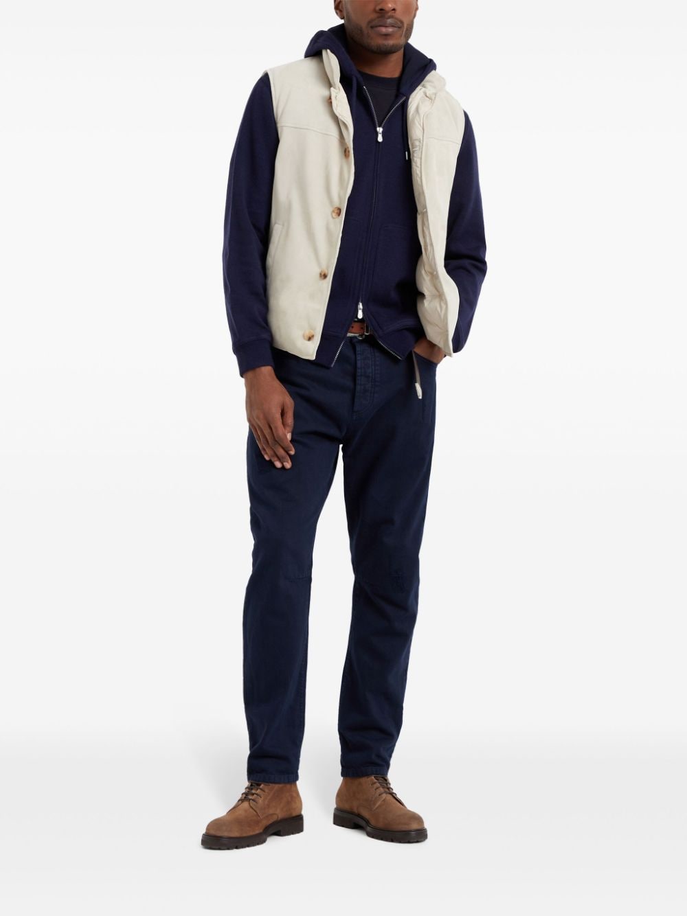 Shop Brunello Cucinelli Long-sleeve Cashmere Hoodie In Blue