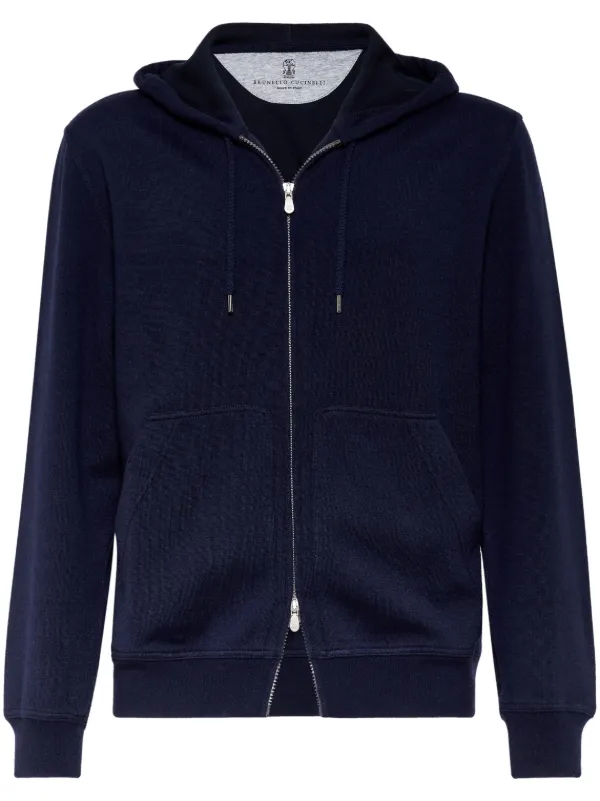 Brunello Cucinelli long sleeve Cashmere Hoodie Blue FARFETCH AE