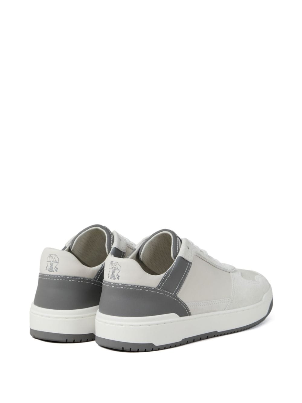 Shop Brunello Cucinelli Logo-patch Leather Sneakers In White