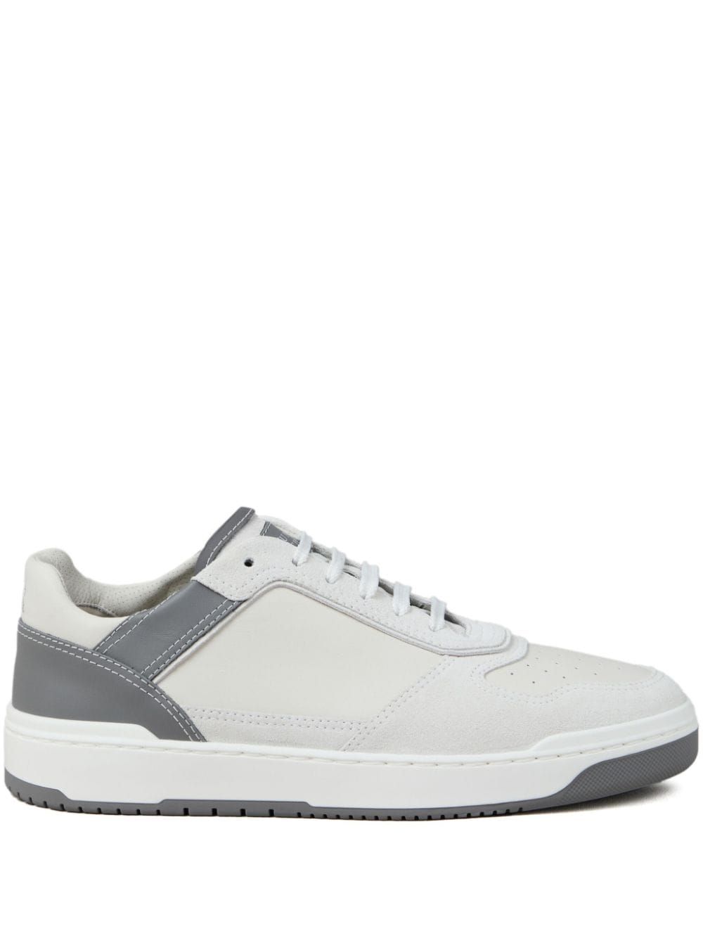 Shop Brunello Cucinelli Logo-patch Leather Sneakers In White