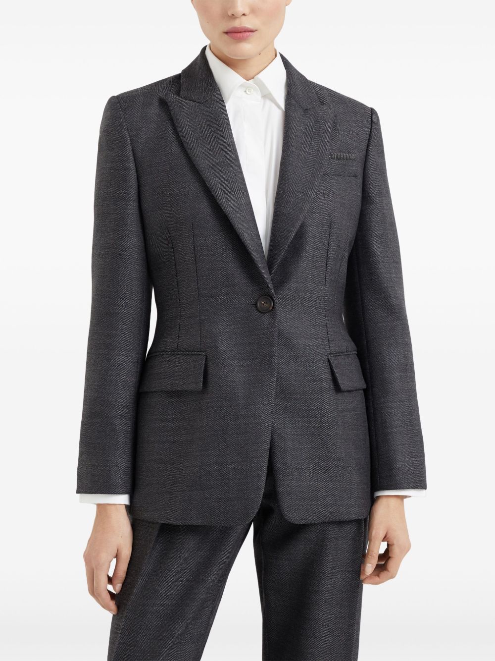 Brunello Cucinelli single-breasted virgin-wool blazer Women