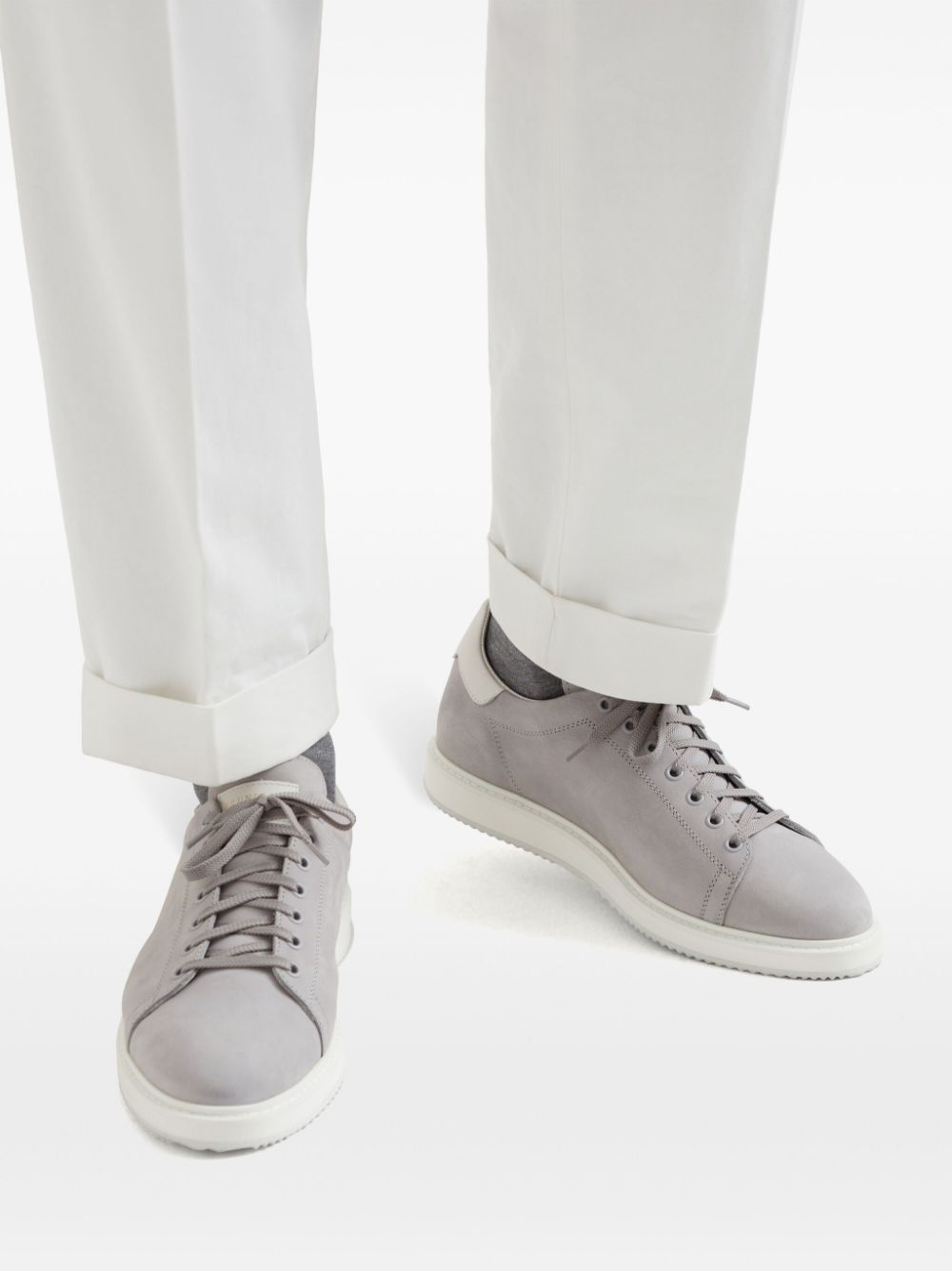 Brunello Cucinelli Leren sneakers Grijs