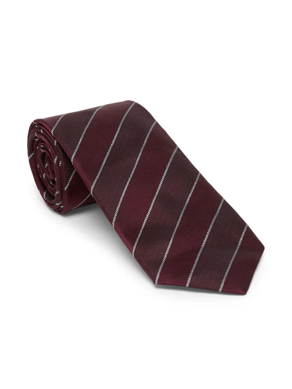 Brunello Cucinelli striped silk tie - Rood