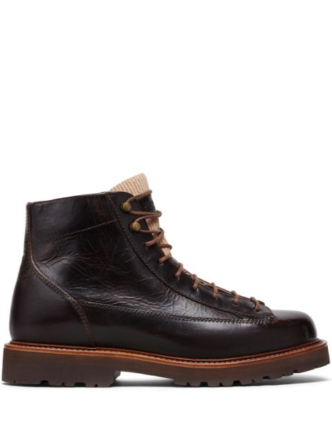 Brunello Cucinelli lace-up leather ankle boots Men