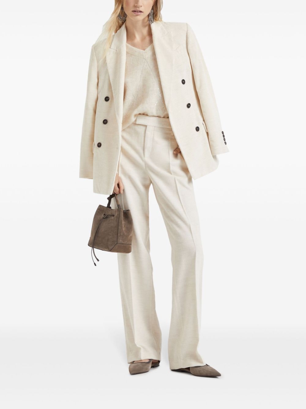 Brunello Cucinelli Trui met pailletten - Beige