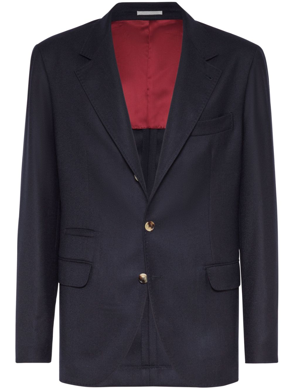 Brunello Cucinelli Blazer met enkele rij knopen Blauw