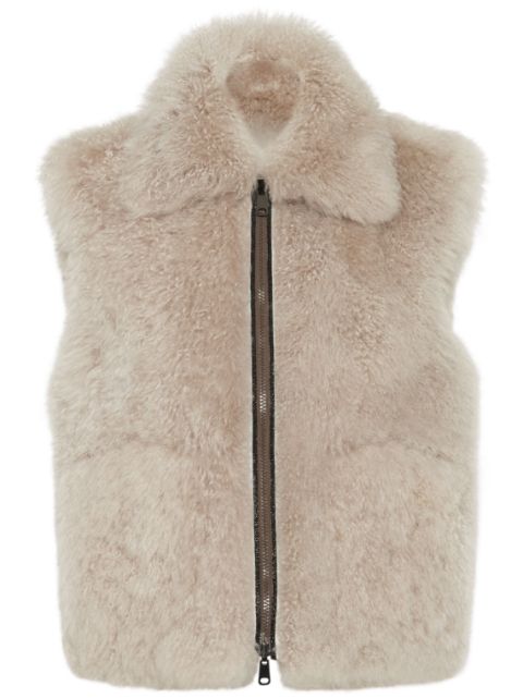 Brunello Cucinelli shearling reversible waistcoat Women