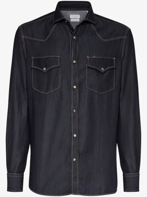 Brunello Cucinelli denim cotton shirt