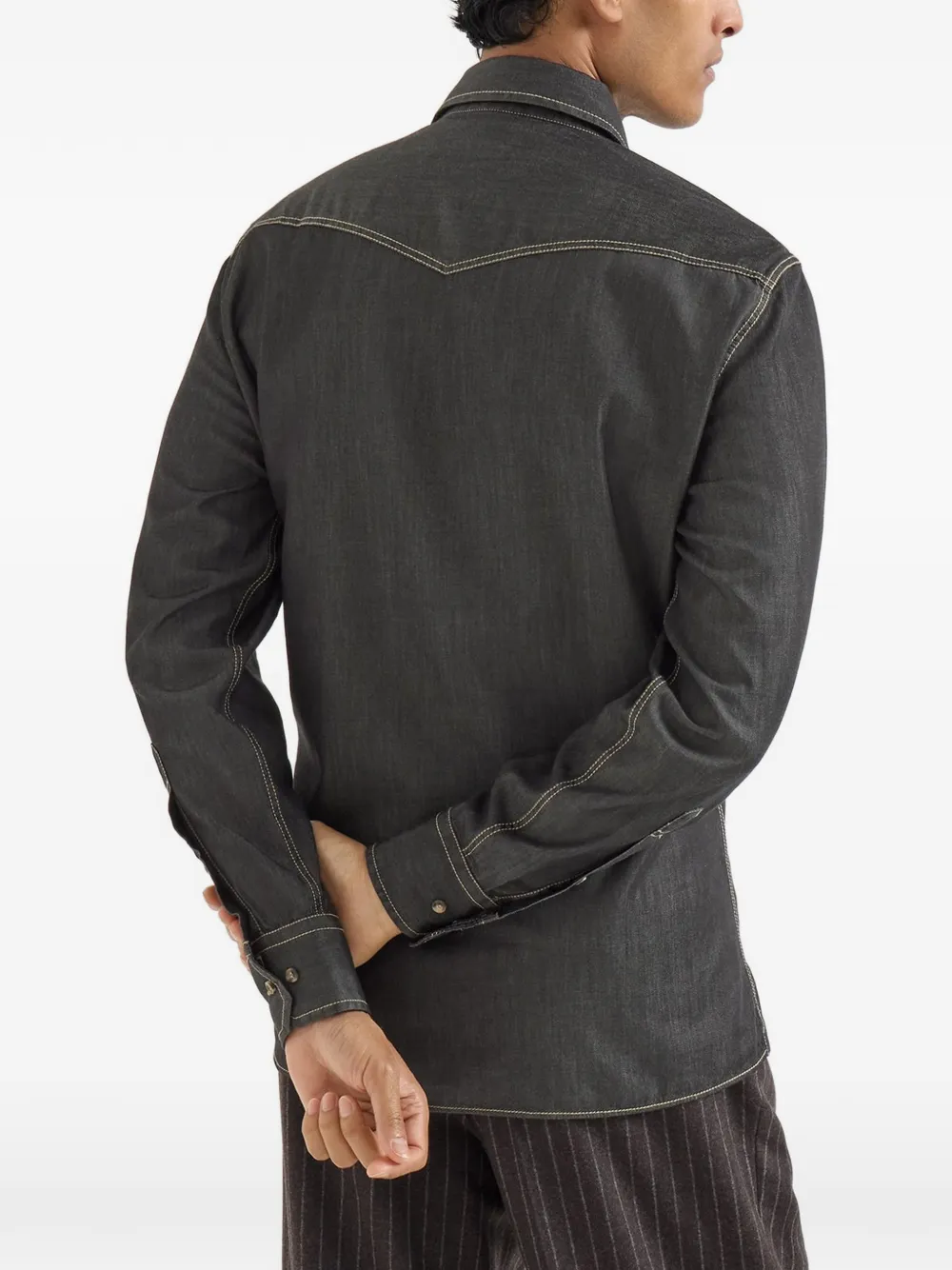 Brunello Cucinelli Denim overhemd Grijs