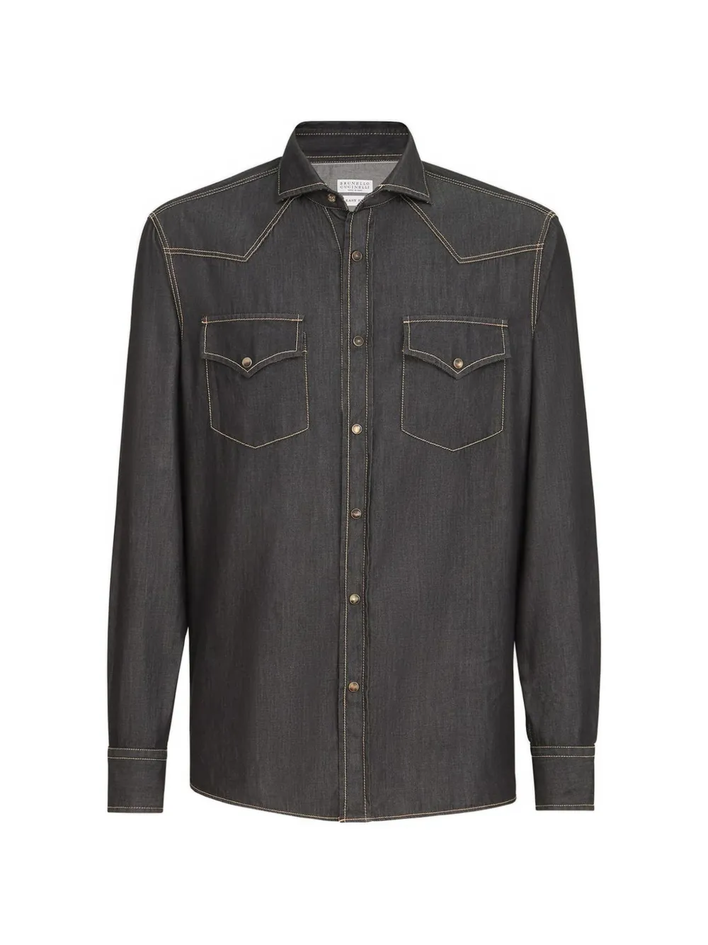 Brunello Cucinelli Denim overhemd Grijs