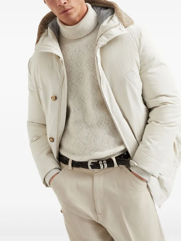 Brunello Cucinelli パデッドジャケット | ホワイト | FARFETCH JP