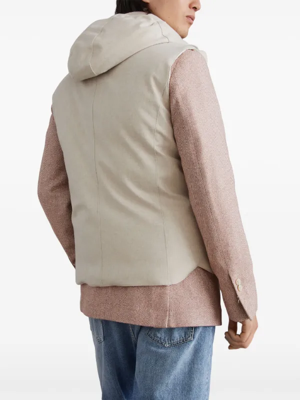 Brunello Cucinelli Gilet Imbottito Con Cappuccio | Toni