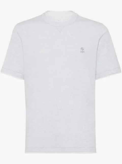 Brunello Cucinelli logo-embroidered crew-neck T-shirt
