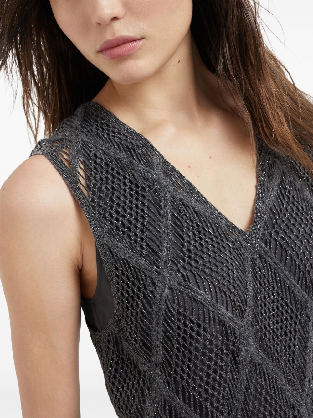 Brunello Cucinelli open-knit vest Women