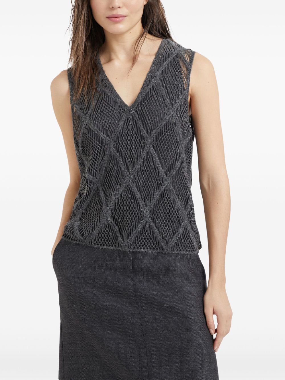 Brunello Cucinelli open-knit vest Women