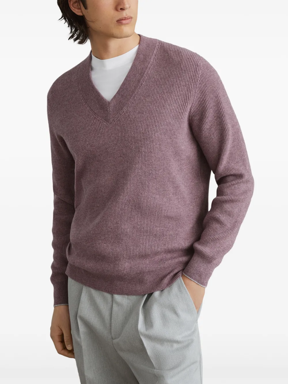 Brunello Cucinelli Geribbelde trui Rood