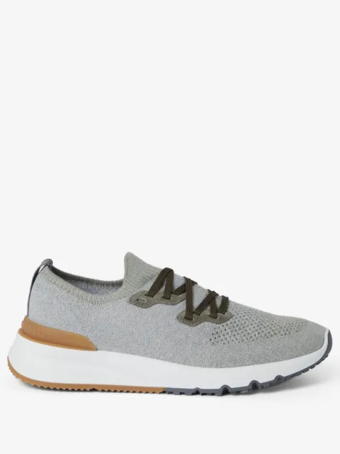 Brunello Cucinelli logo-print cotton-blend sneakers 
