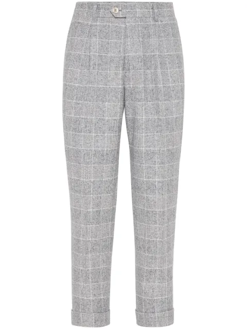 Brunello Cucinelli Prince of Wales check tapered trousers