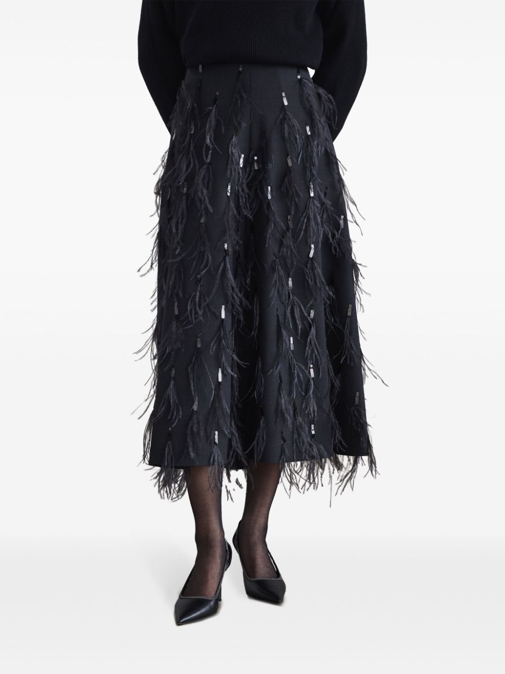 Get the best price Brunello Cucinelli feathered skirt Women